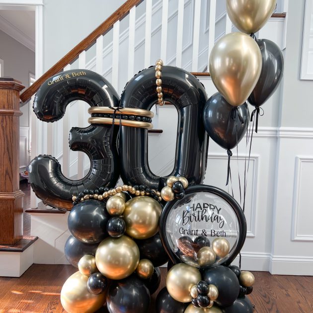 Milestone Balloon Bouquet W Clear Bubble and Balloon Bunches